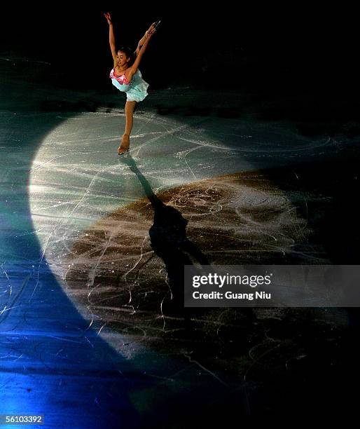 Mao Asada of Japan performs at the gala exhibition of 2005 China Figure Skating Championship at Capital Gymnasium on November 6, 2005 in Beijing,...