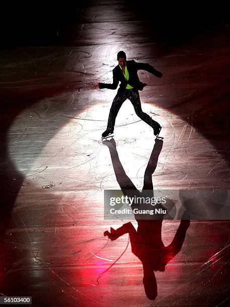 Emanuel Sandhu of Canada performs at the gala exhibition of 2005 China Figure Skating Championship at Capital Gymnasium on November 6, 2005 in...