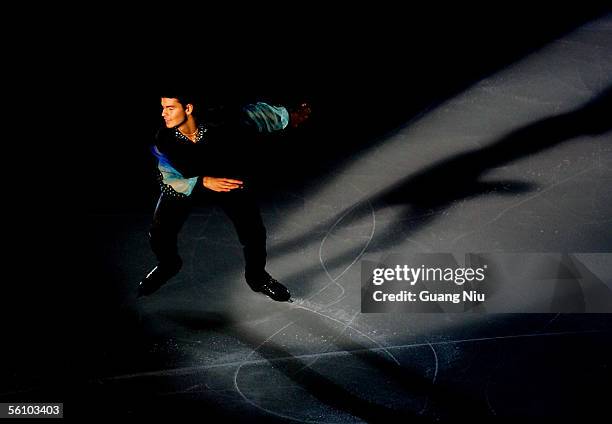 Stephane Lambiel of Switzerland performs at the gala exhibition of 2005 China Figure Skating Championship at Capital Gymnasium on November 6, 2005 in...