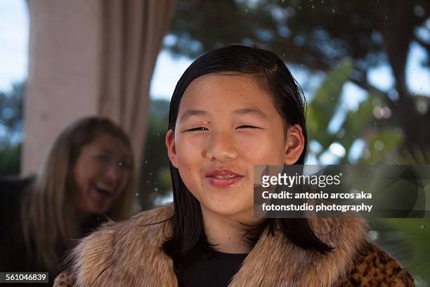smiling and laughing - adopted chinese daughter stock pictures, royalty-free photos & images