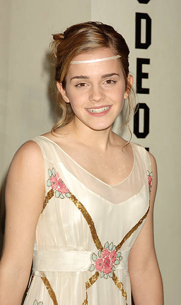 Actress Emma Watson arrives at the World Premiere of "Harry Potter And The Goblet Of Fire" at the Odeon Leicester Square on November 6, 2005 in...