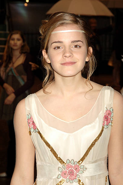 Actress Emma Watson arrives at the World Premiere of "Harry Potter And The Goblet Of Fire" at the Odeon Leicester Square on November 6, 2005 in...