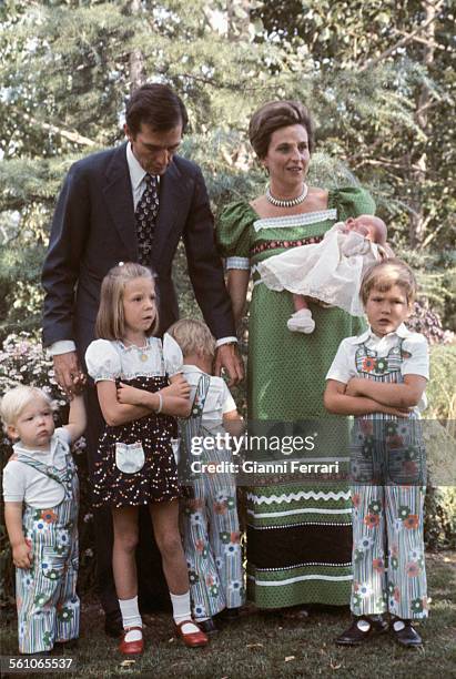 Pilar of Borbon, sister of King Juan Charles of Borbon, with her husband Luis Gomez Acebo and her sons Luis Bertran, Simoneta, Fernando Humberto y...