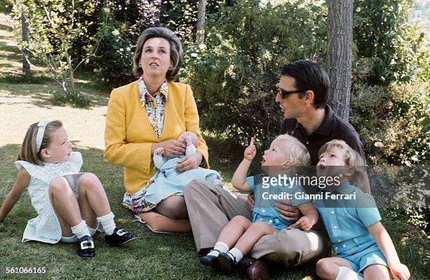 Pilar, sister of King Juan Carlos de Borbon, with her husband Luis Gomez Acebo, and her sons Alexander, Simoneta, Luis Bertan and Filiberto Madrid,...