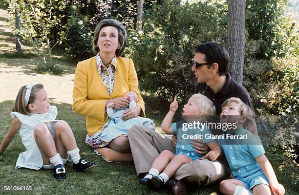 Pilar, sister of King Juan Carlos de Borbon, with her husband Luis Gomez Acebo, and her sons Alexander, Simoneta, Luis Bertan and Filiberto Madrid,...