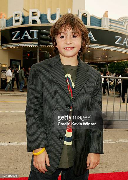 Actor Jonah Bobo arrives at the premiere of Columbia Picture's "Zathura: A Space Adventure" at the Village Theater on November 6, 2005 in Los...