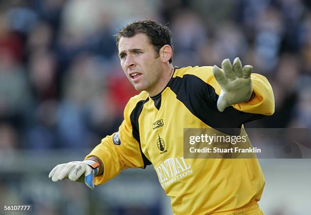 Matt Glennon of Falkirk in action during the Scottish Premier League match between Falkirk Football Club and Celtic Football Club at the Falkirk...