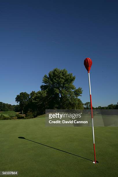 The unique 'Whicker Basket' flagsticks at Merion Golf Club, on September 22, 2005 in Ardmore, Pennsylvania, United States