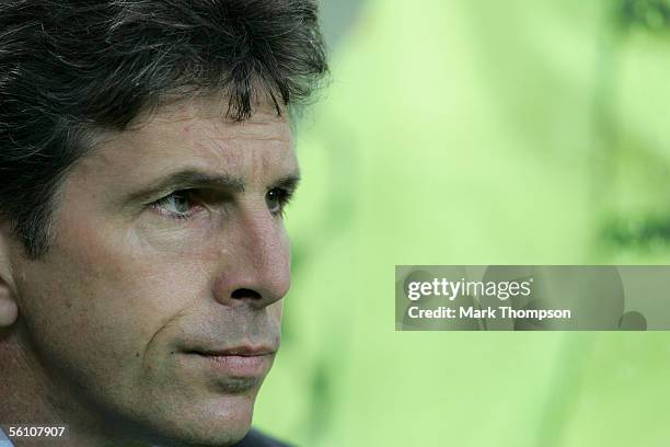 Portrait of Claude Puel coach of Lille during the UEFA Champions league match between Lille and Manchester United at Stade De France on the 2...