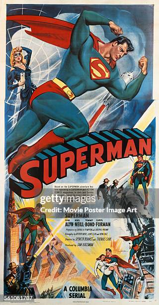 Poster for Spencer Gordon Bennet's 1948 action film 'Superman' starring Kirk Alyn.