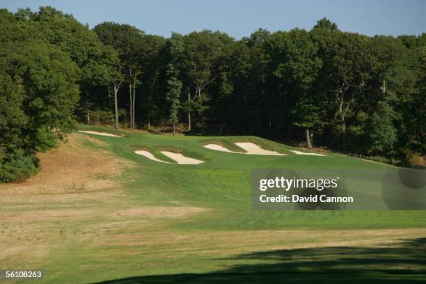 The 477 yard par 4, 15th hole on the Black Course at Bethpage Sate Park venue for the 2009 US Open, on September 21, 2005 in Farmingdale, New York,...