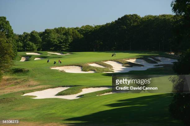 The 517 yard par 5, 4th hole on the Black Course at Bethpage Sate Park venue for the 2009 US Open, on September 21, 2005 in Farmingdale, New York,...