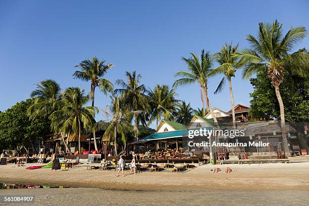 bars on sairee beach, koh tao, thailand - turtle island stock pictures, royalty-free photos & images