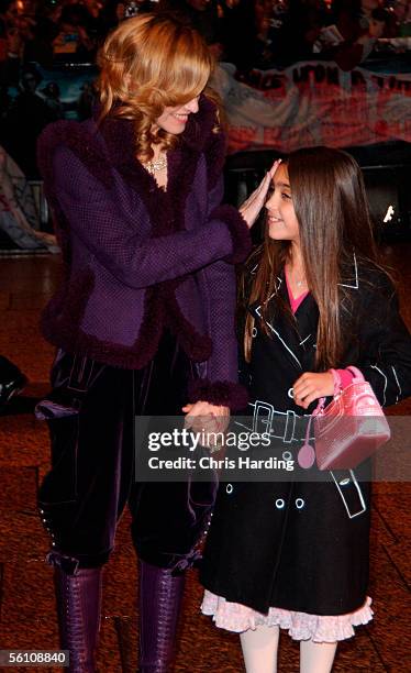 Madonna and daughter Lourdes arrive at the World Premiere of "Harry Potter And The Goblet Of Fire" at the Odeon Leicester Square on November 6, 2005...