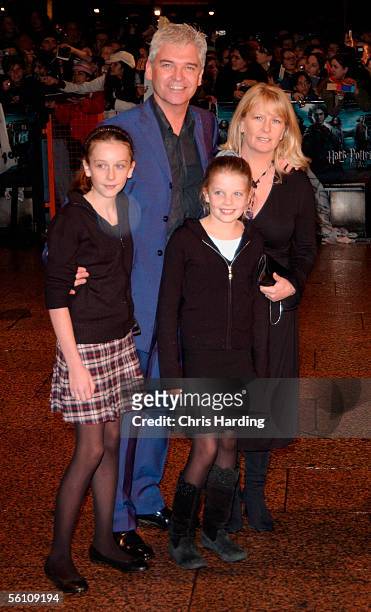 Phillip Schofield and family arrive at the World Premiere of "Harry Potter And The Goblet Of Fire" at the Odeon Leicester Square on November 6, 2005...