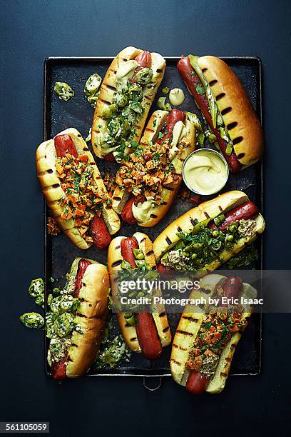 hot dogs with relish - relish stock pictures, royalty-free photos & images