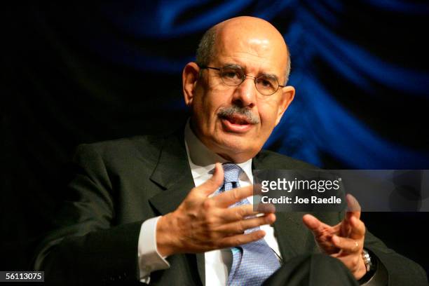 International Atomic Energy Agency Director General Mohamed ElBaradei speaks during the Carnegie Endowment for International Peace International...