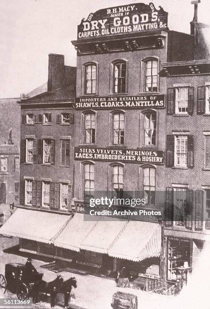 The first Macy's store, on Sixth Avenue 'Ladies Mile' in New York City, circa 1880.