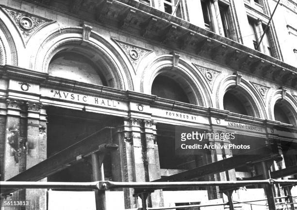 New York music venue Carnegie Hall under construction, circa 1890.