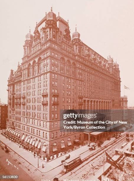 The former Waldorf Astoria hotel which stood on the site now occupied by the Empire State Building, early 1900s.