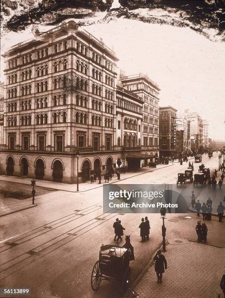 The first Metropolitan Opera House in New York, late 1800s. The theatre, on Broadway, was demolished in 1967.