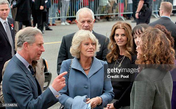 Prince Charles, Prince of Wales, and his wife Camilla, Duchess of Cornwall, arrive at Martin Luther King Middle School November 7, 2005 in Berkley,...