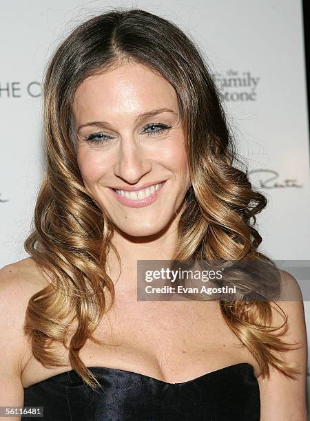 Actress Sarah Jessica Parker attends a benefit screening of "The Family Stone" presented by The Cinema Society and Vogue at the Tribeca Grand Hotel...