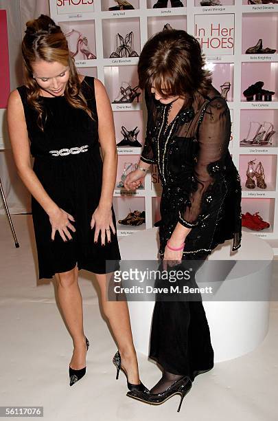 Amanda Holden and Cherie Blair attend the aftershow party following the UK premiere of "In Her Shoes," at the Grosvenor House Hotel on November 7,...