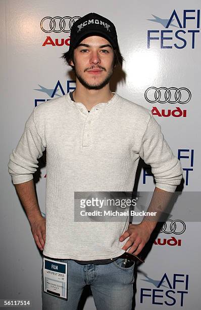 Actor Marc-Andre Grondin arrives to the premiere of "Sorry, Haters" during AFI Fest presented by Audi at the ArcLight Theatre on November 7, 2005 in...