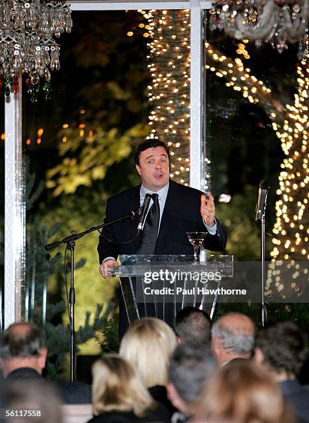 Actor Nathan Lane speaks at the Primary Stages Gala benefit dinner honoring Tony Award winning director/choreographer Susan Stroman at Tavern on the...