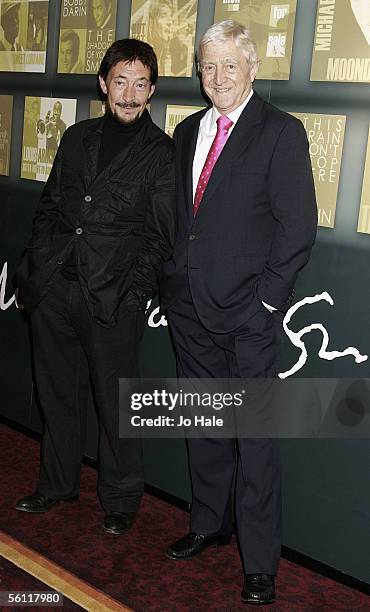 Presenter Michael Parkinson and singer Chris Rea attend the Music Industry Trust Awards 2005 on November 7, 2005 in London, England. Michael...