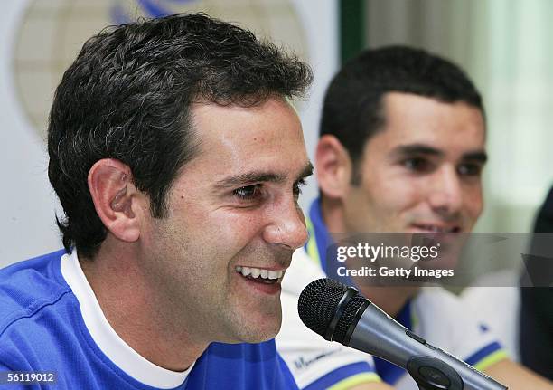 Fernando Echavarri and Anton Paz of Spain speak at a press conference about their ISAF Rolex World Sailor of the Year Awards on November 8, 2005 in...