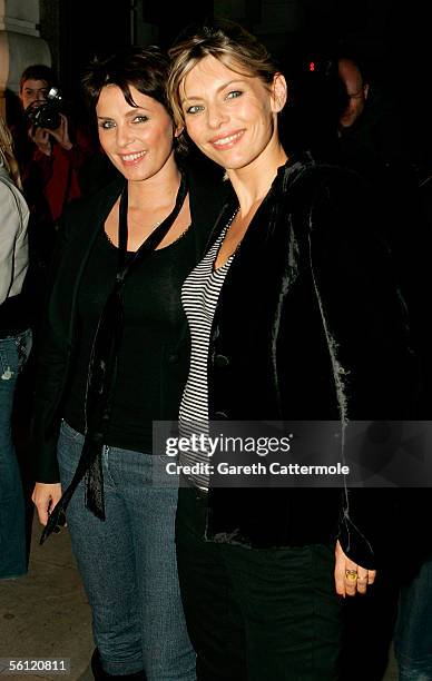 Fashion designers Sadie Frost and Jemima French arrive at the REACH 4 Fashion catwalk show and party, a charity fashion event co-hosted by...