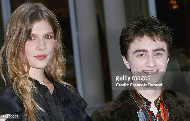 British Actor Daniel Radcliffe and French Actress Clemence Poesy attend the French photocall to promote their new film "Harry Potter And The Goblet...