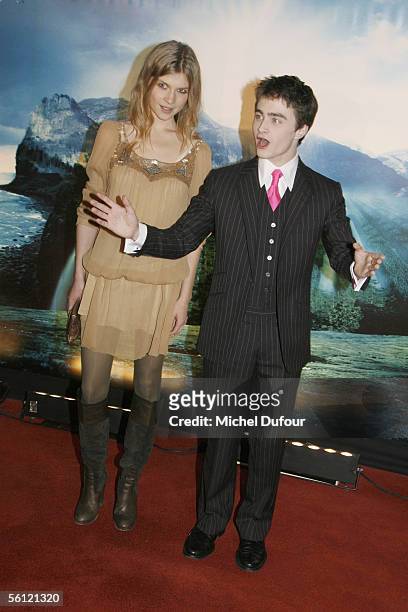 Actress Clemence Poesy and Actor Daniel Radcliffe arrive for the photocall for the Paris premiere of "Harry Potter And The Goblet Of Fire" on...