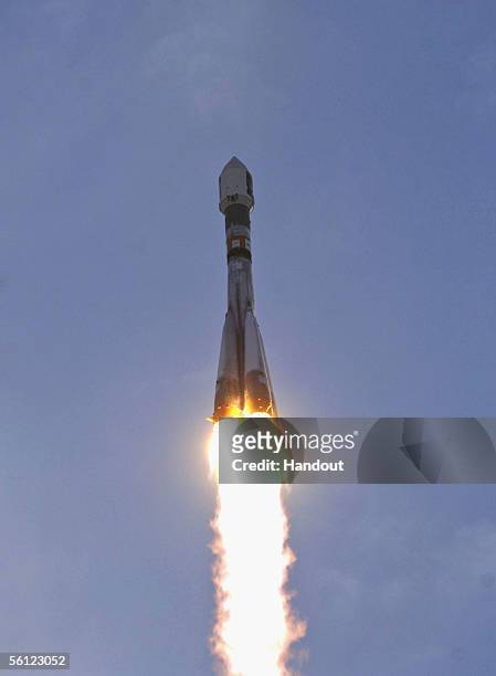 The Soyuz FG-Fregat vehicle carrying Venus Express, ESA's first probe to Venus, lifts off from launch complex on November 9, 2005 in Baikonour,...
