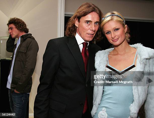 Stavros Niarchos III, Celebrity Stylist George Blodwell and Socialite Paris Hilton attends the DeGrisogono Pre Award Viewing of "2006 Fine Jewelry...