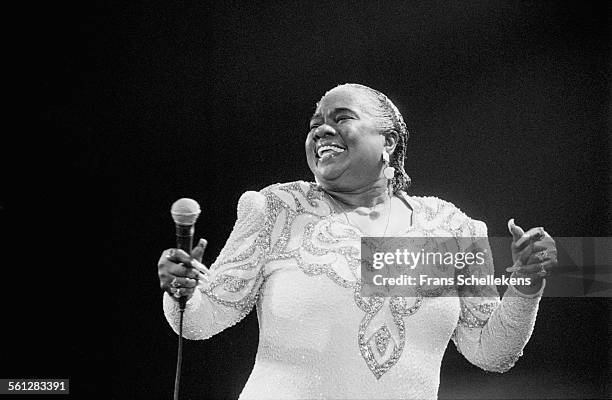 Linda Hopkins, vocals, performs on July 9th 1993 at the North Sea Jazz Festival in the Hague, Netherlands.