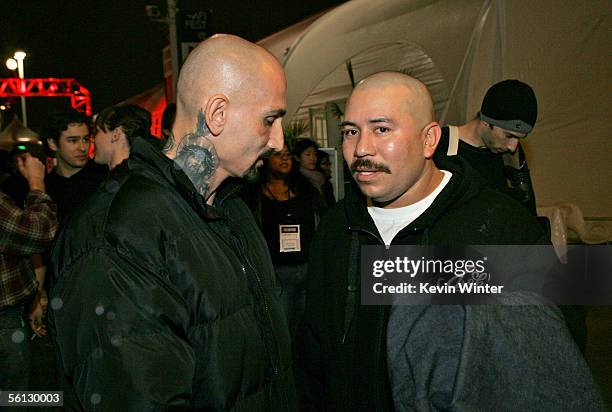 Actor Robert LaSardo and Manuel Jimenez attend the world premiere of the film "Dirty" during AFI Fest presented by Audi at the ArcLight Theatre on...
