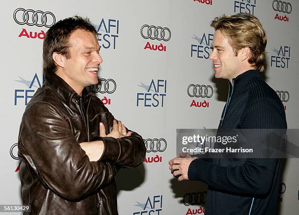 Actors Alec Newman and Brad Rowe attend the world premiere of the film "Four Corners of Suburbia" during AFI Fest presented by Audi at the ArcLight...