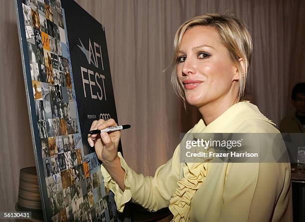 Actress Alice Evans attends the world premiere of the film "Four Corners of Suburbia" during AFI Fest presented by Audi at the ArcLight Theatre on...