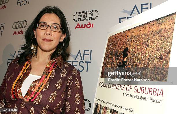 Director Elizabeth Puccini attends the world premiere of the film "Four Corners of Suburbia" during AFI Fest presented by Audi at the ArcLight...