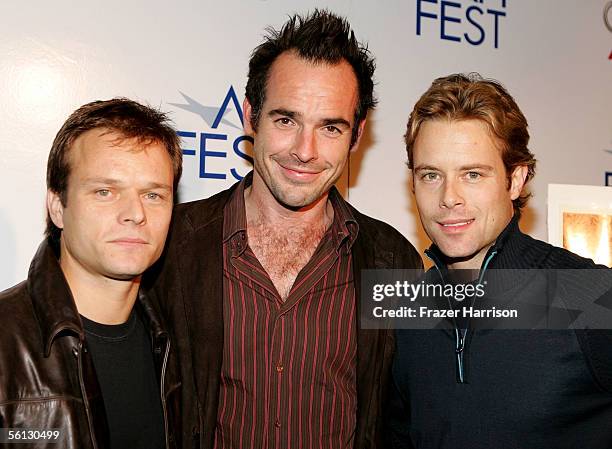 Actors Alec Newman, Paul Blackthorne and Brad Rowe attend the world premiere of the film "Four Corners of Suburbia" during AFI Fest presented by Audi...