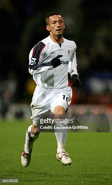Hidetoshi Nakata of Bolton in action during the Barclays Premiership match between Bolton Wanderers and Tottenham Hotspur on November 7, 2005 at The...