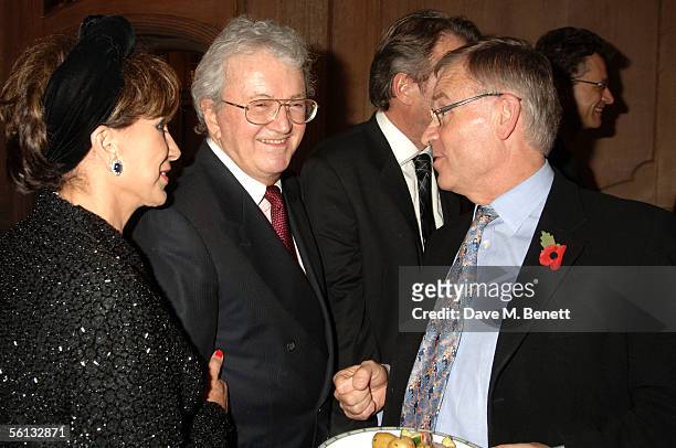 Leslie Bricusse and Lord Archer attend the opening night party for 'Scrouge - The Musical' at The Meridian on November 8, 2005 in London.