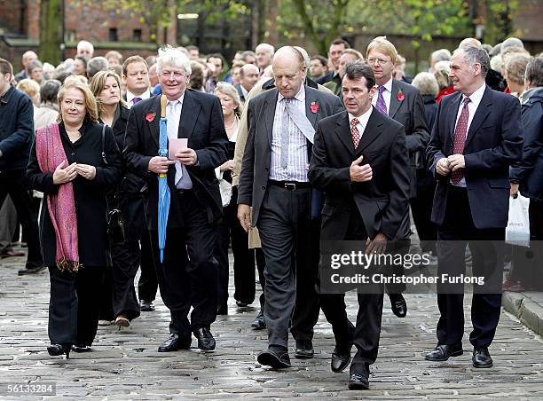 Friends and members of the public arrive for the public memorial service of countdown presenter Richard Whiteley on November 10, 2005 in York,...