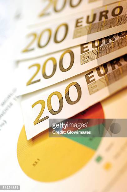 close-up of two hundred euro banknotes - two hundred euro banknote stock pictures, royalty-free photos & images