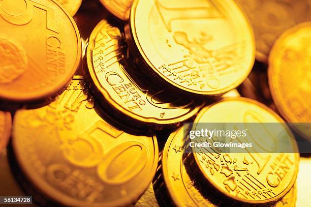 various euro coins, close-up - 50 cent 2005 stock pictures, royalty-free photos & images