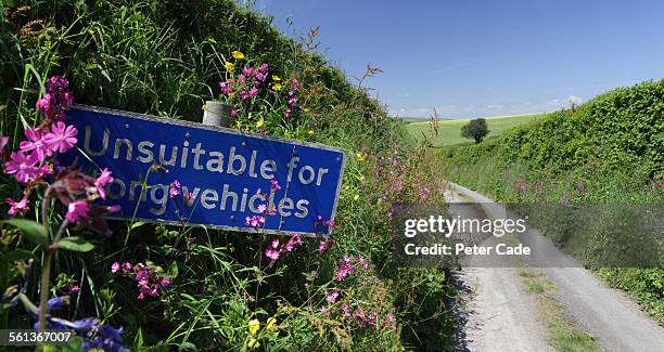 lane, unsuitable for vehicles . - satnav stock-fotos und bilder