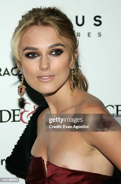 Actress Keira Knightley attends the premiere of "Pride & Prejudice" at Loews Lincoln Square November 10, 2005 in New York City.